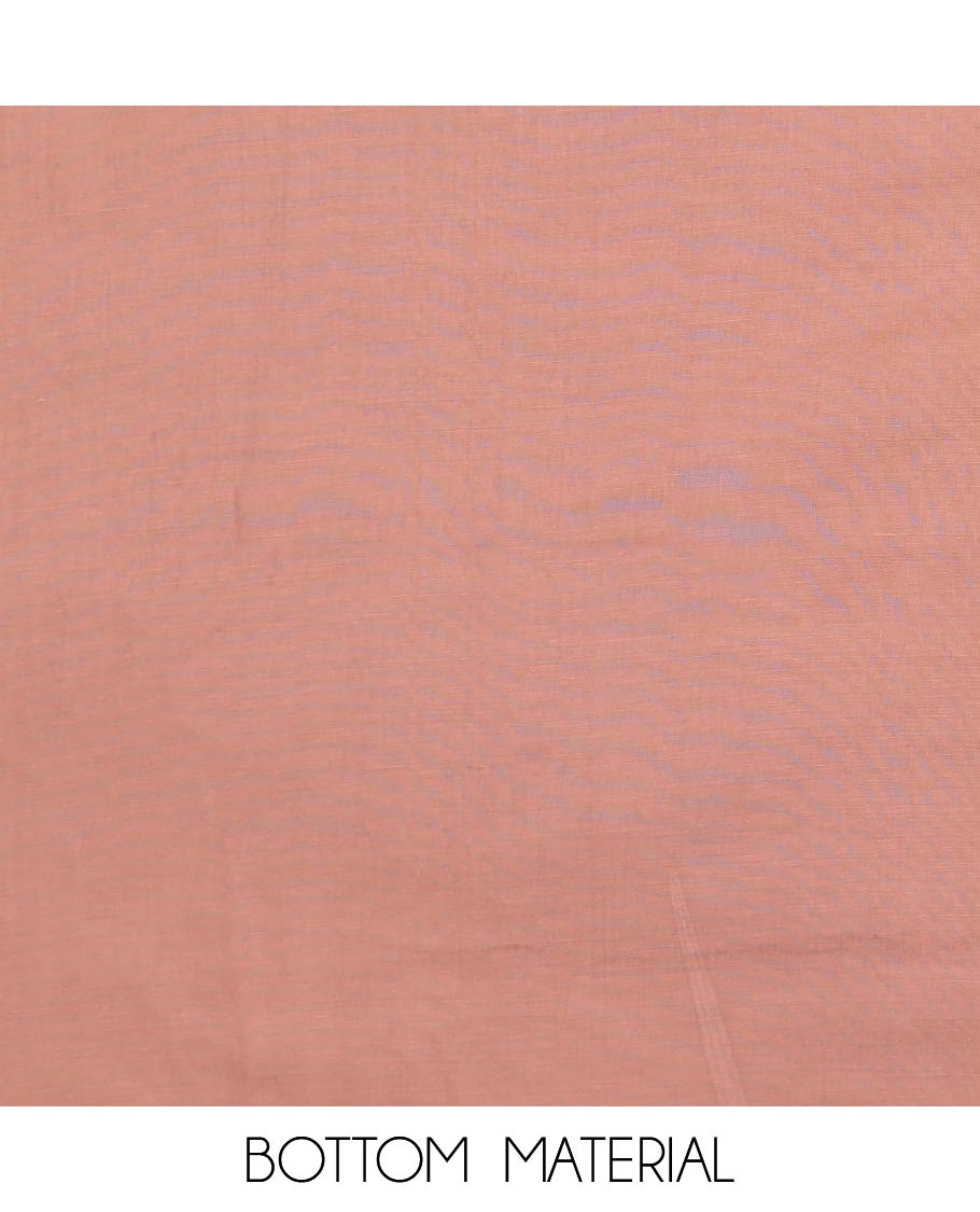 Onion pink chudidhar material set,floral vine printed organza top,plain bottom & floral vine embroidered organza dupatta