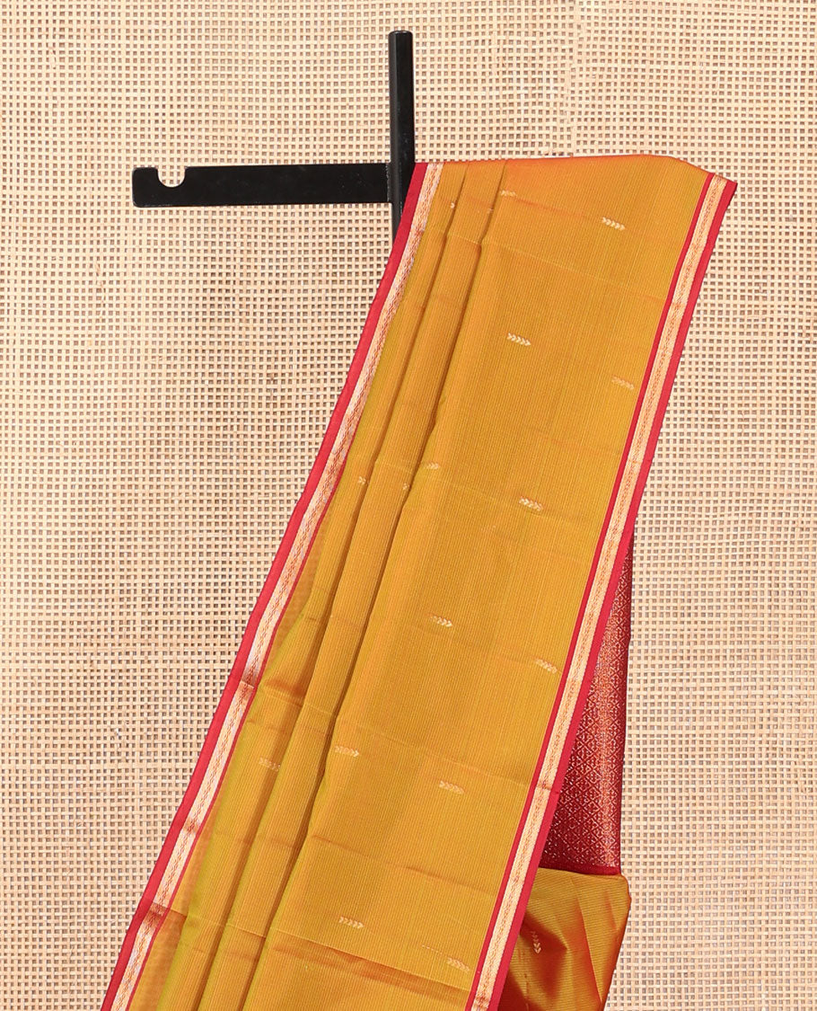 Orange Zari Buttas Vasundhara Lite Silkmix Saree, a Contrast Piping Border, Jaal Pallu, a Contrast Blouse