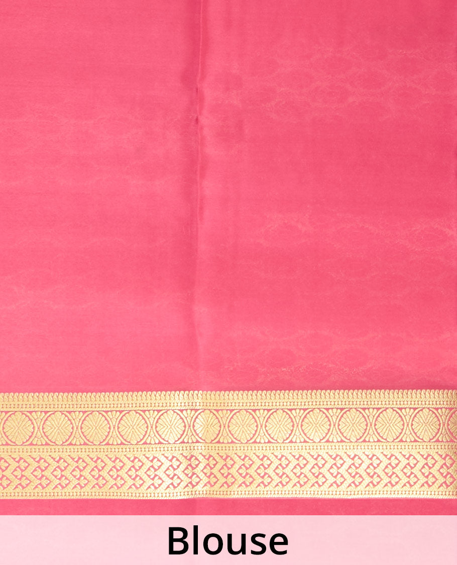 Blue zari buttas Mysore silk saree, contrast traditional zari border & intricately zari woven pallu