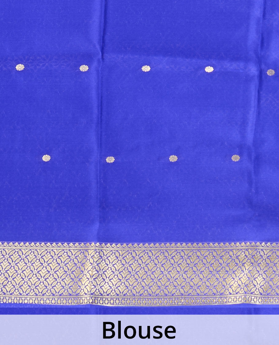 Pink zari buttas Mysore silk saree, contrast jaal design zari border & pallu of jaal design