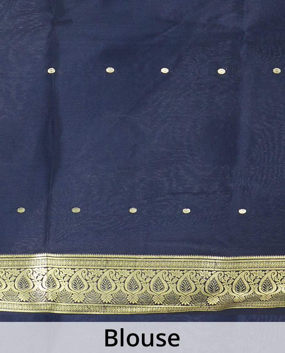 Cement grey zari buttas Mysore silk saree, contrast manga zari border, and intricate pallu
