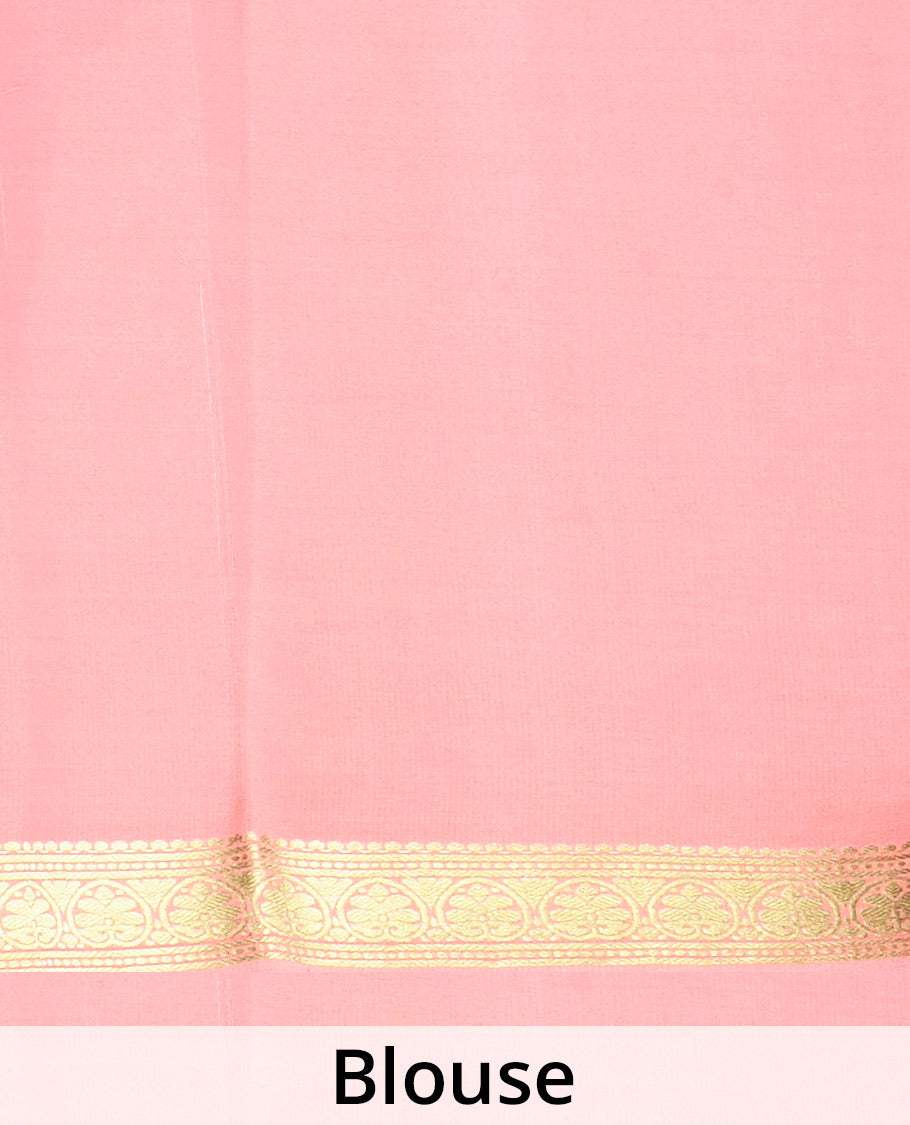 Black plain design Mysore silk saree, contrast traditional zari design border, and zari striped pallu