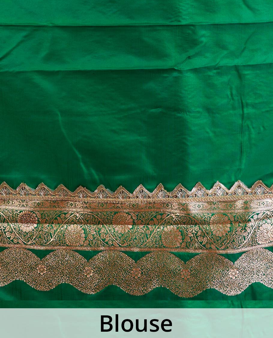 Purple jaal jacquard with micro stonework banaras nylon silk saree, contrast traditional zari and stonework border, and intricately zari woven pallu