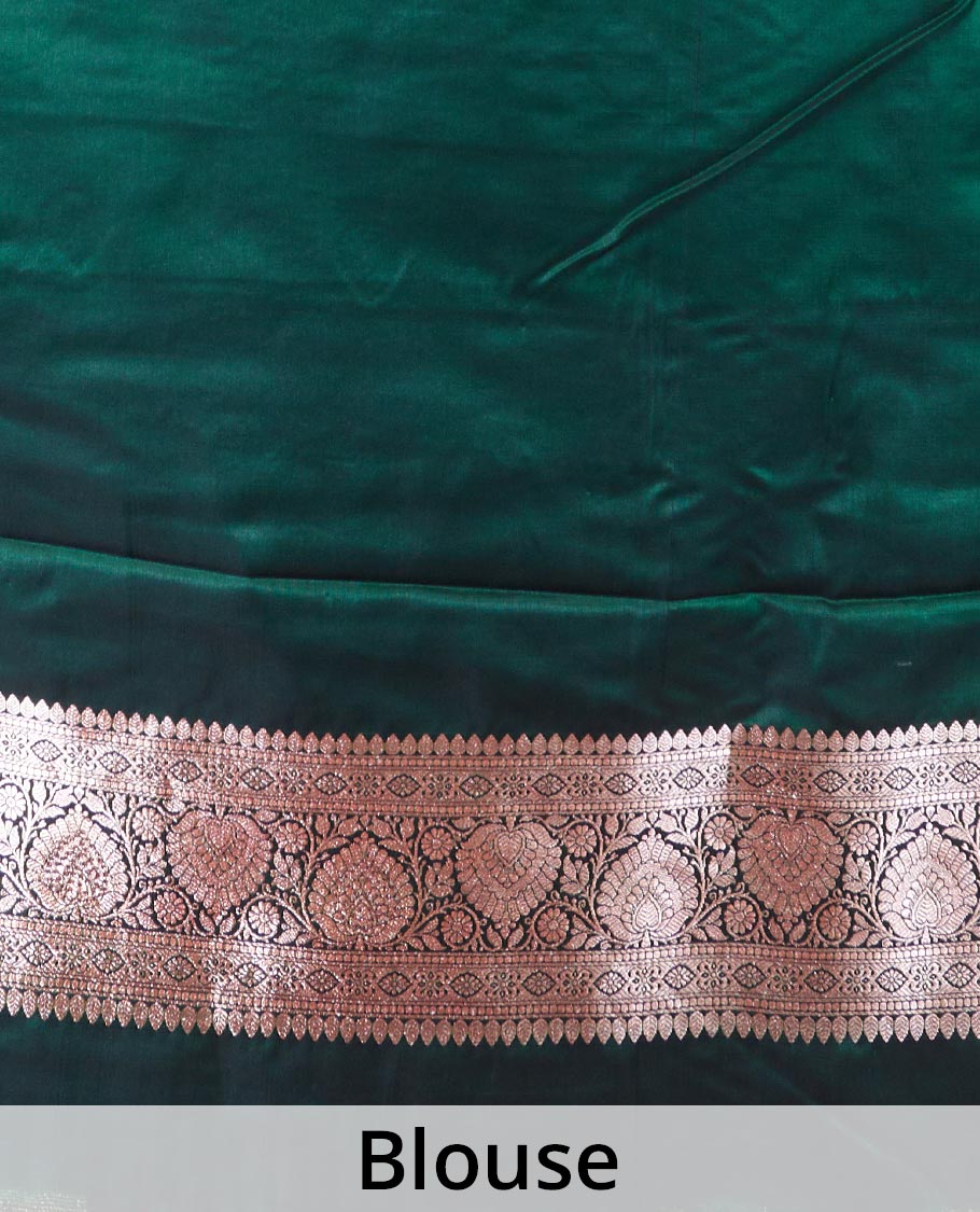 Purple floral buttas with stonework banaras nylon silk saree, contrast traditional zari and micro stone work border, and intricate pallu with stone work