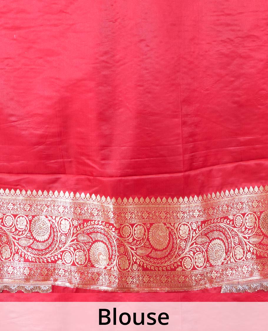 Persian green jacquard with micro stonework banaras nylon silk saree, contrast floral creeper zari and stone work border, and intricately zari woven pallu