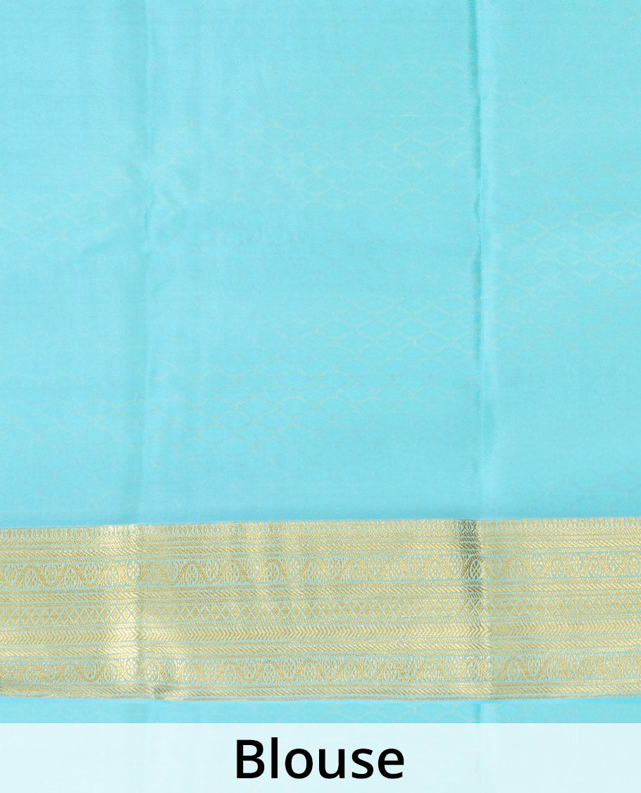 Green zari buttas Mysore silk saree, traditional zari border, and jaal pallu