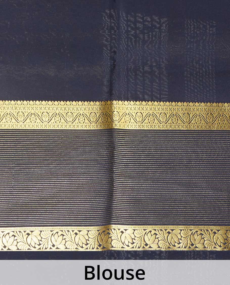 Sandal base kalamkari human motifs printed Mysore silk saree, contrast traditional zari border, and pallu of floral designs