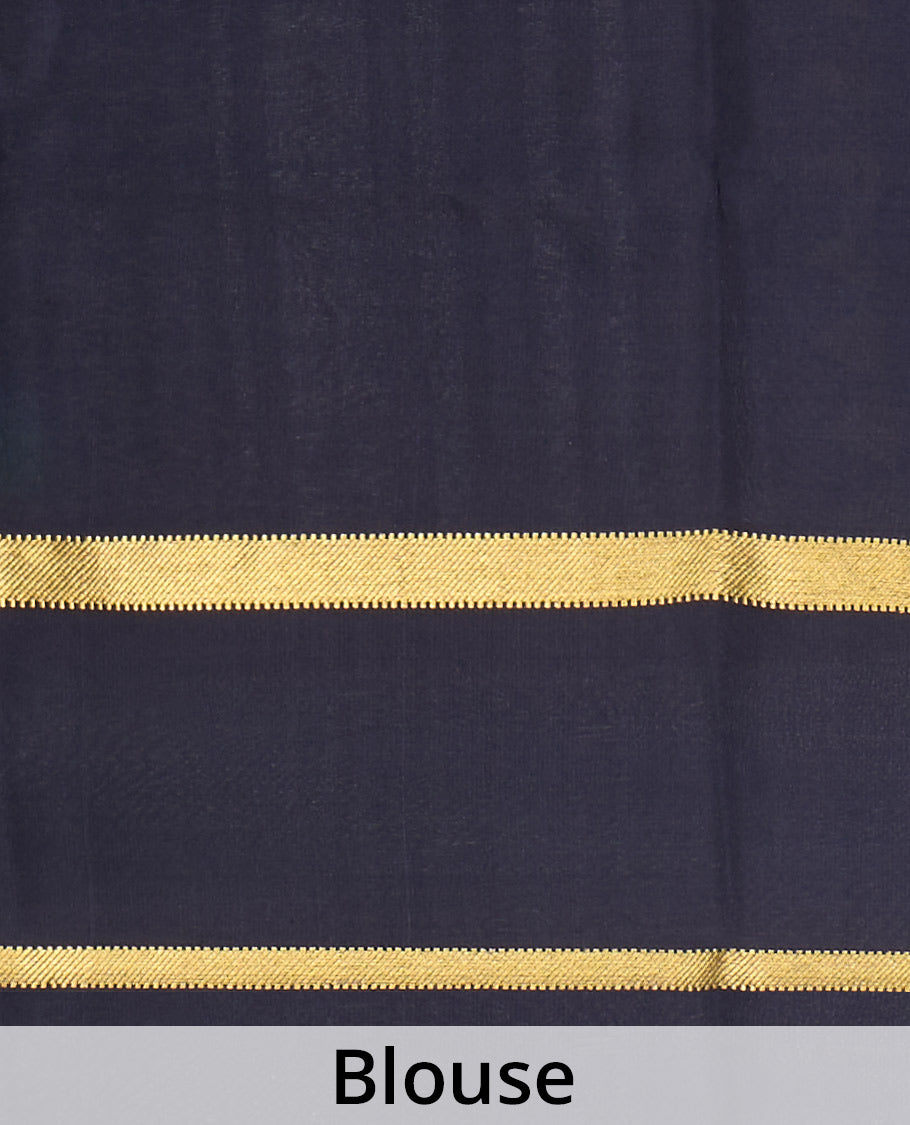 Black peacock and parrot motifs zari woven Mysore silk saree, traditional rettai pettu border, and intricate pallu