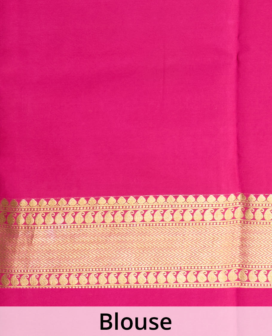 Green peacock motifs zari woven Mysore silk saree, contrast traditional zari border, and intricately designed pallu