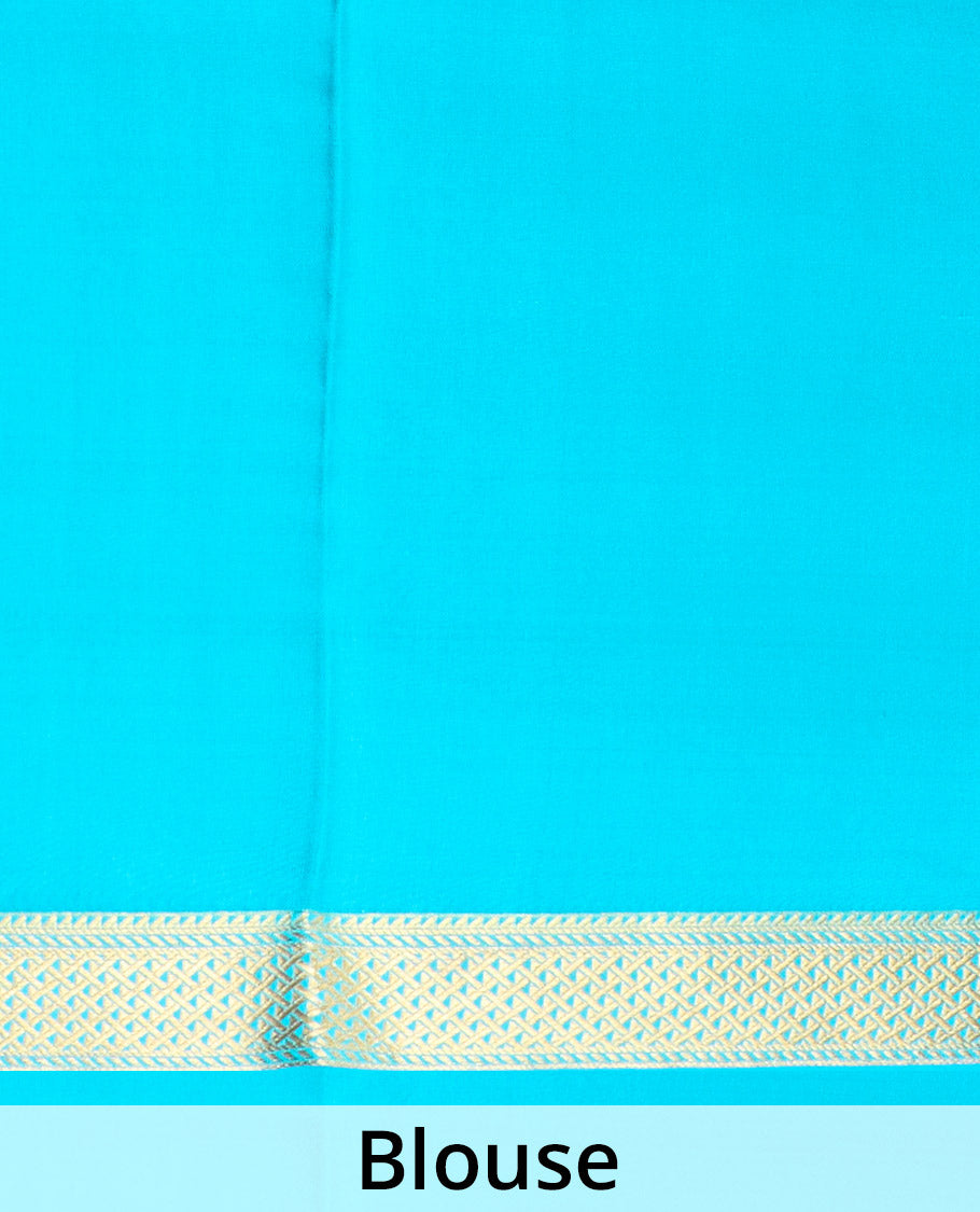 Brown zari design Mysore silk saree, contrast traditional zari border, and intricate pallu