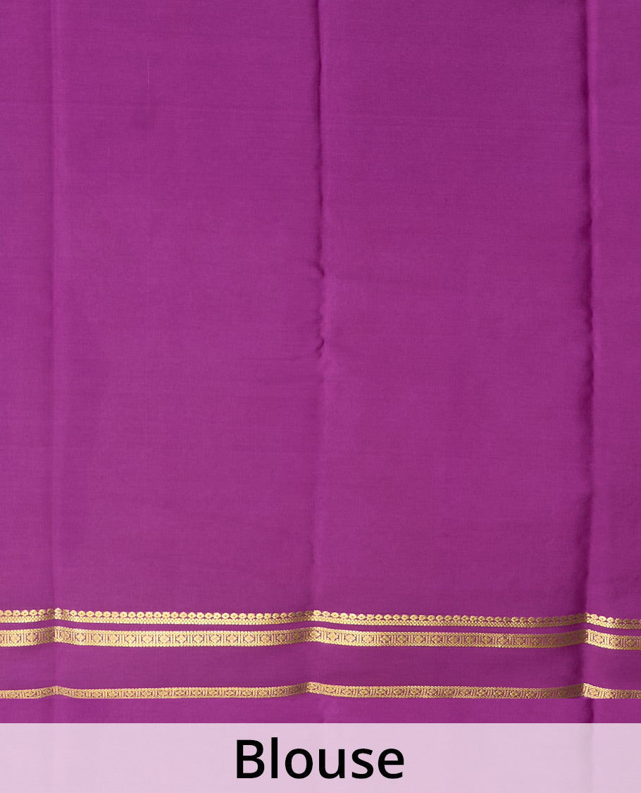 Yellow zari buttas Mysore silk saree, contrast traditioinal zari deisgn border, and pallu of zari designs