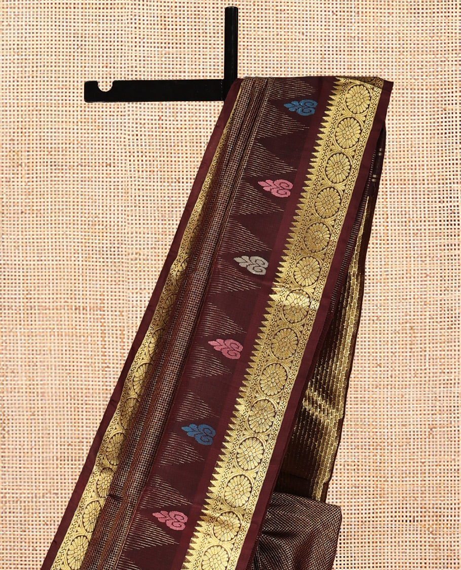 Brown Venkatagiri Silk Saree