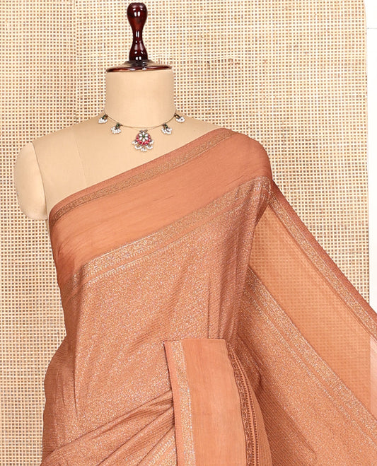 Fawn Fancy Crepe Saree