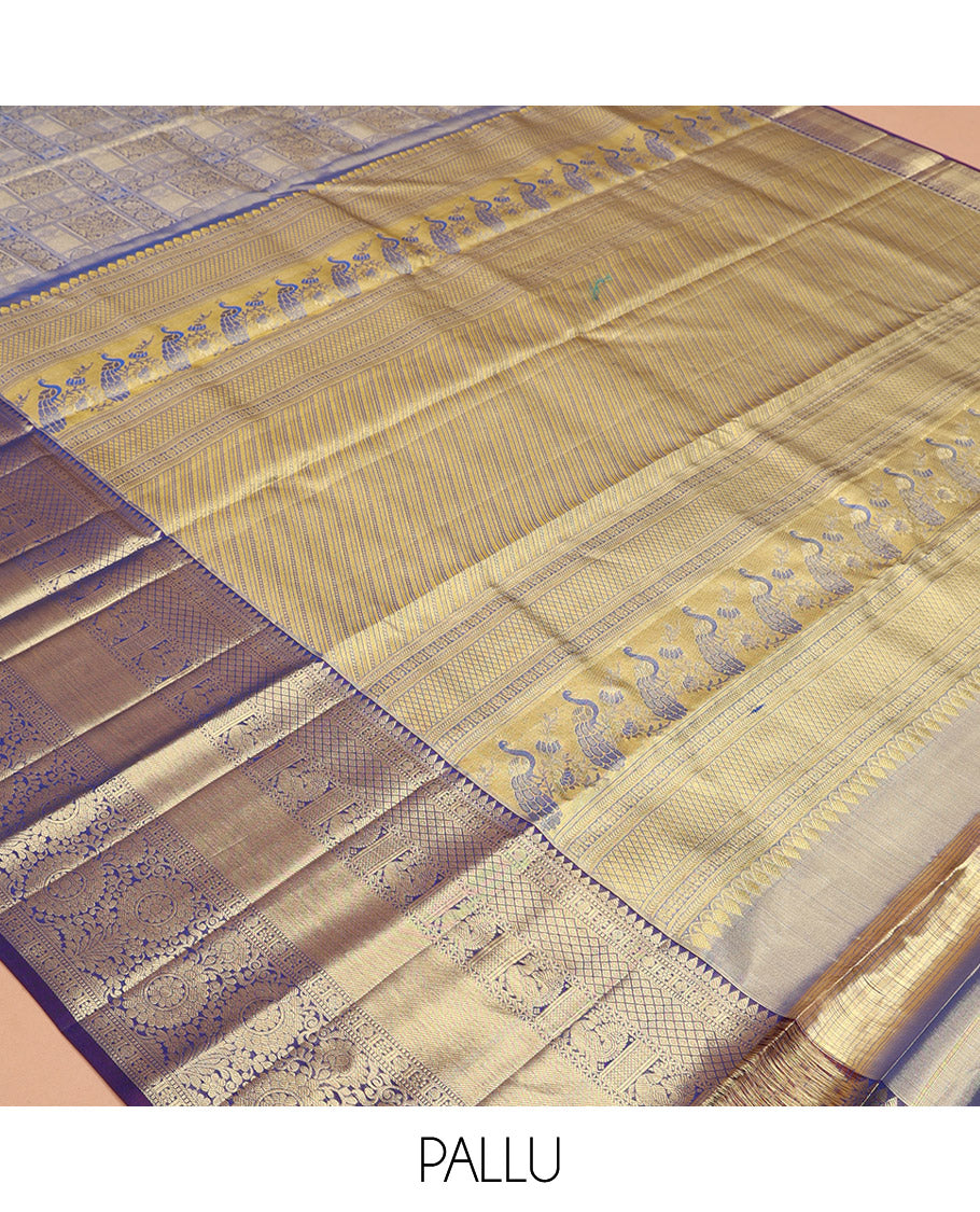 Blue Kanchipuram Tissue Silk Saree