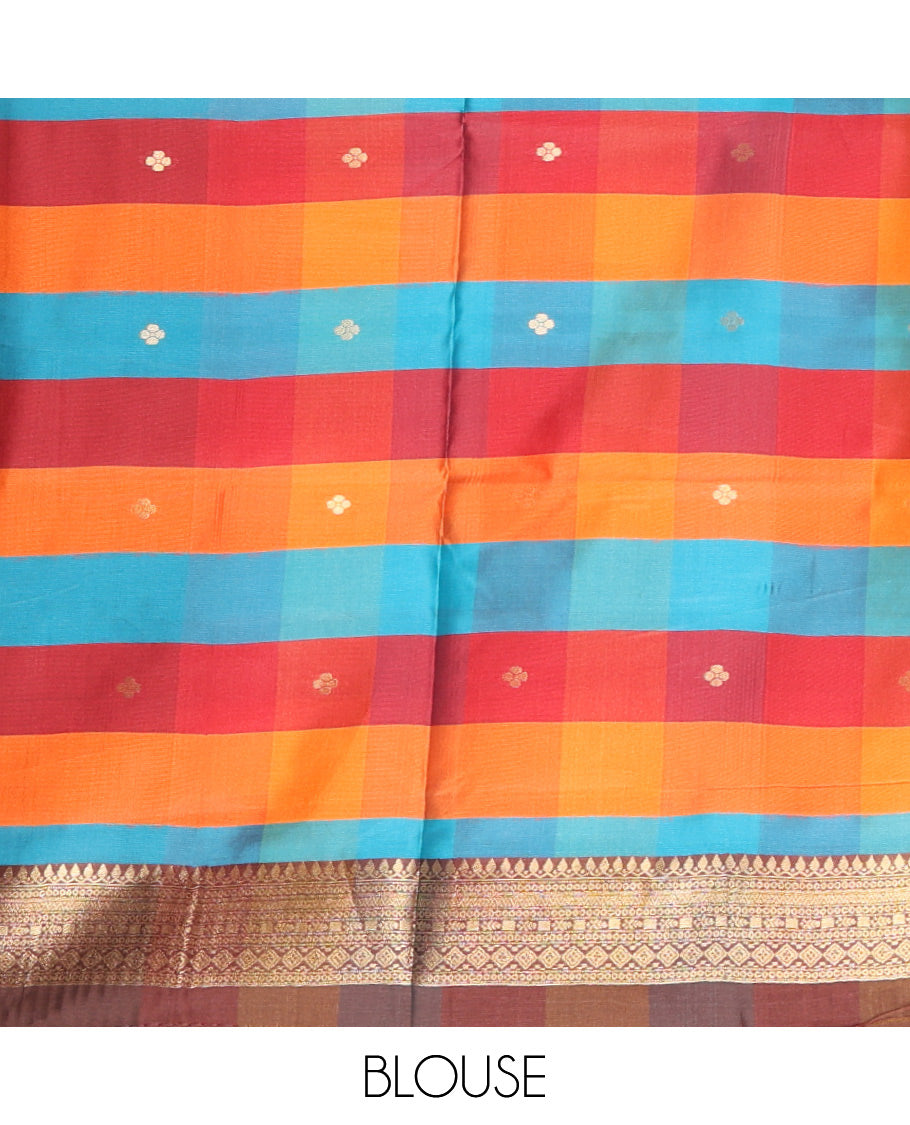 Brown Fancy Softy Silk Saree