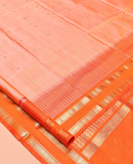 Orange Venkatagiri Silk Saree