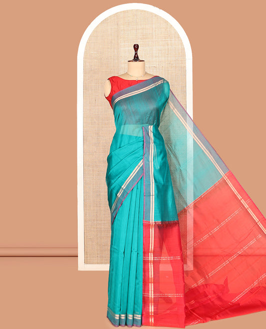 Green Plain Silk Cotton Saree