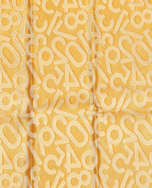 Yellow Pure Silk Navarathna Pavadai Material Set