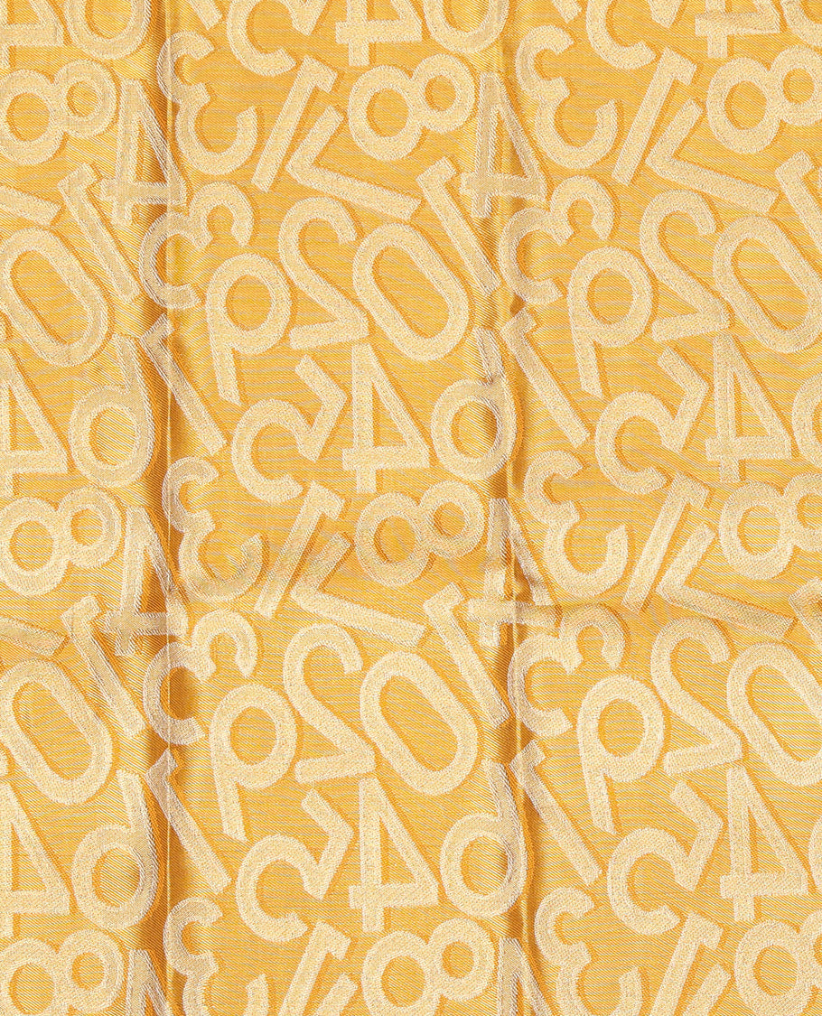 Yellow Pure Silk Navarathna Pavadai Material Set