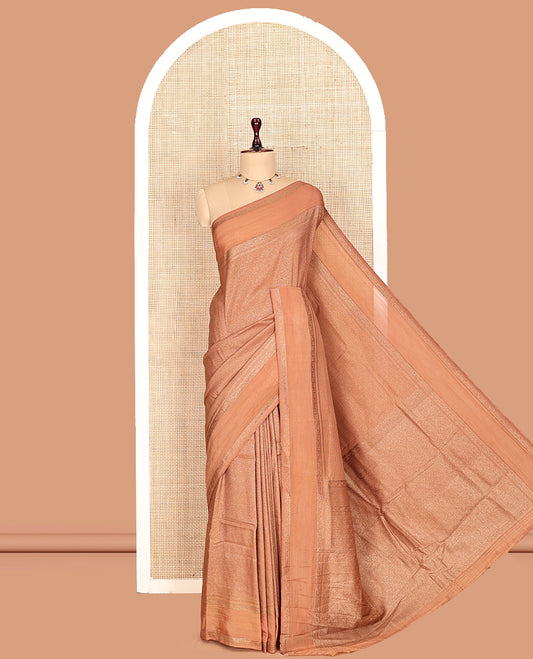 Fawn Fancy Crepe Saree