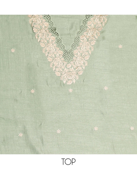 Green Material Chudidar Set