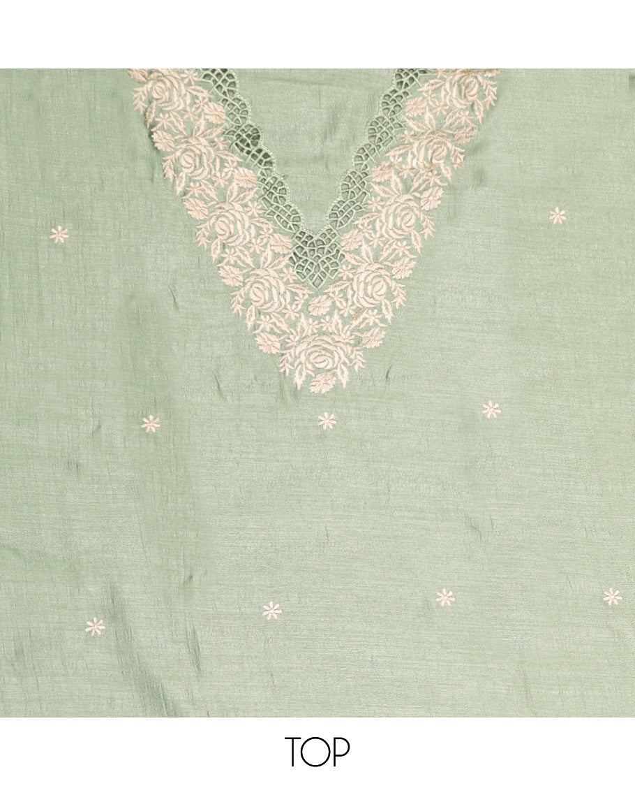 Green Material Chudidar Set