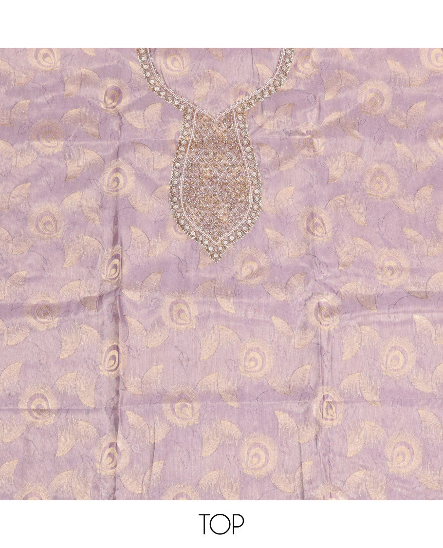 Lavender Tissue Material Chudidar Set