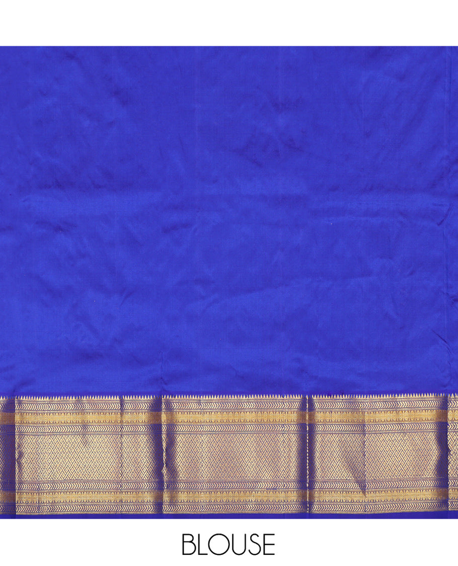 Yellow Pure Silk Navarathna Pavadai Material Set