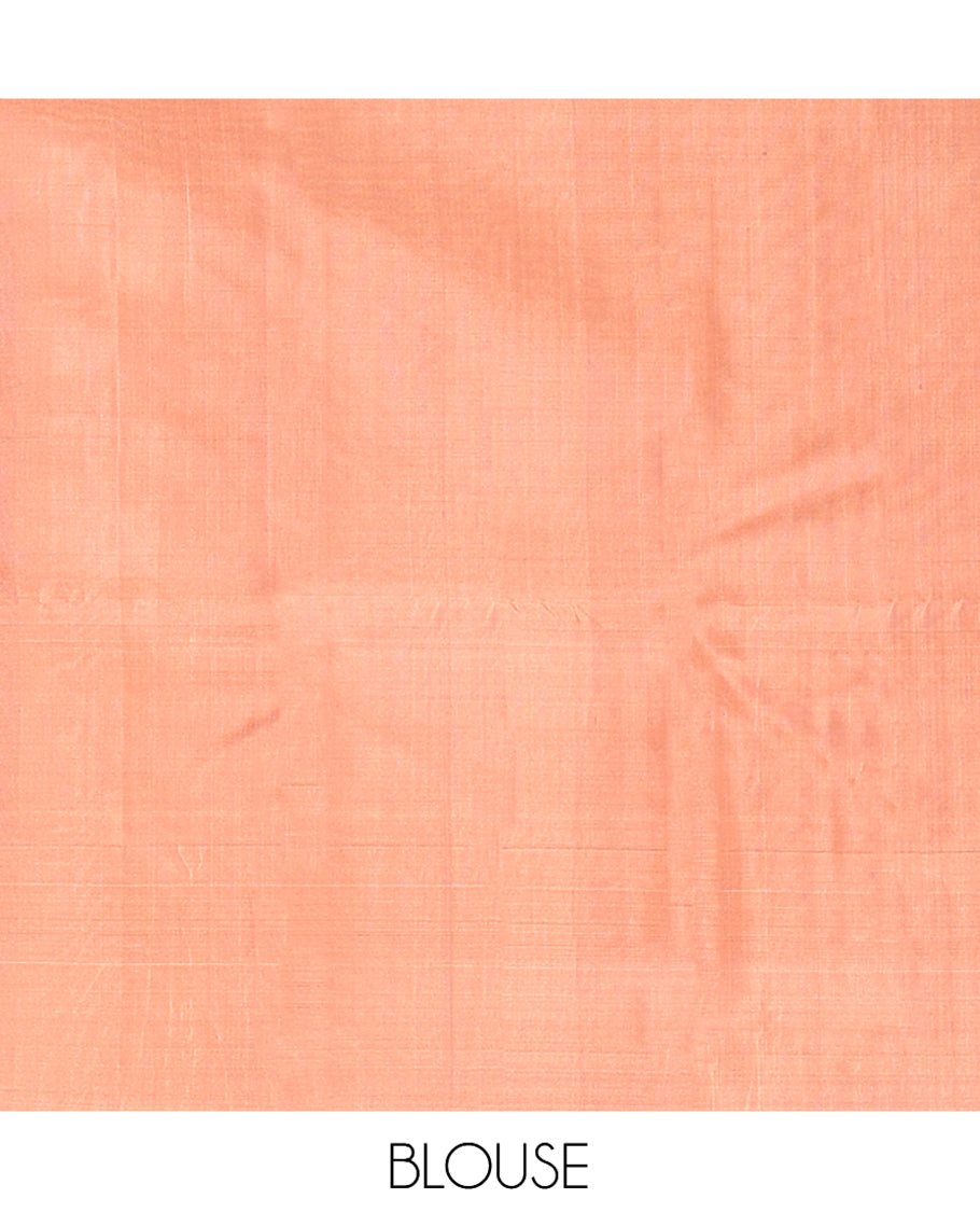 Orange Butta and Stripes Mayuri Lite Silk Mix Saree
