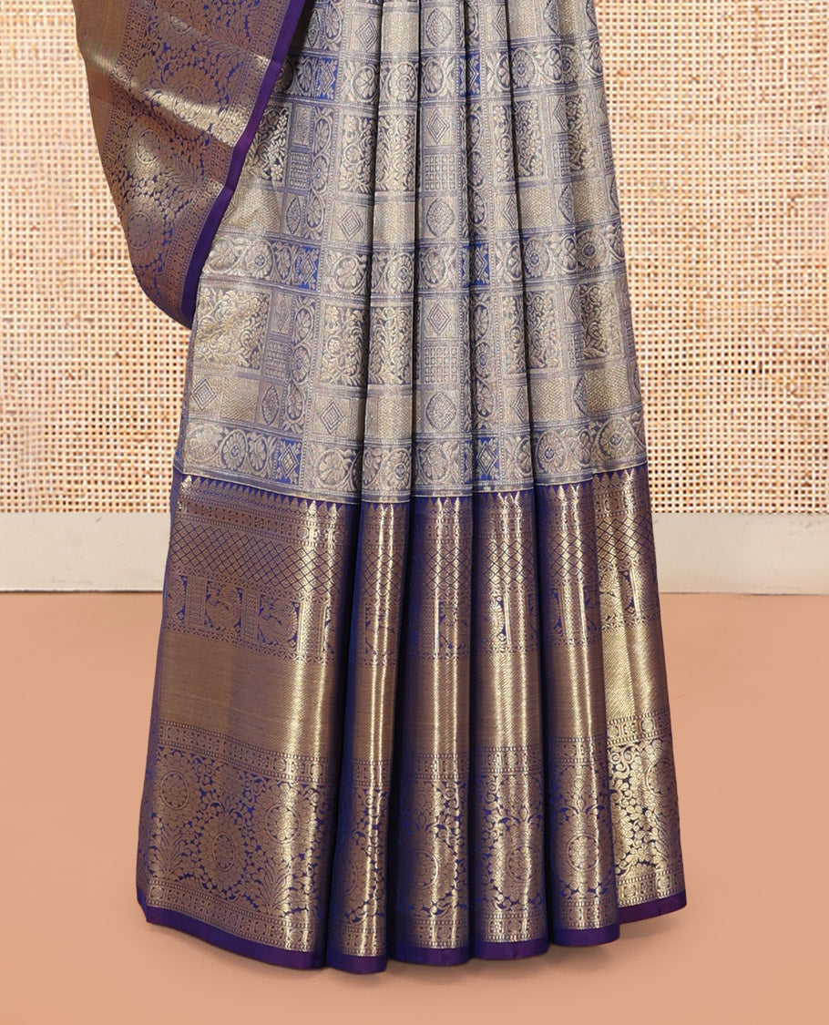 Blue Kanchipuram Tissue Silk Saree