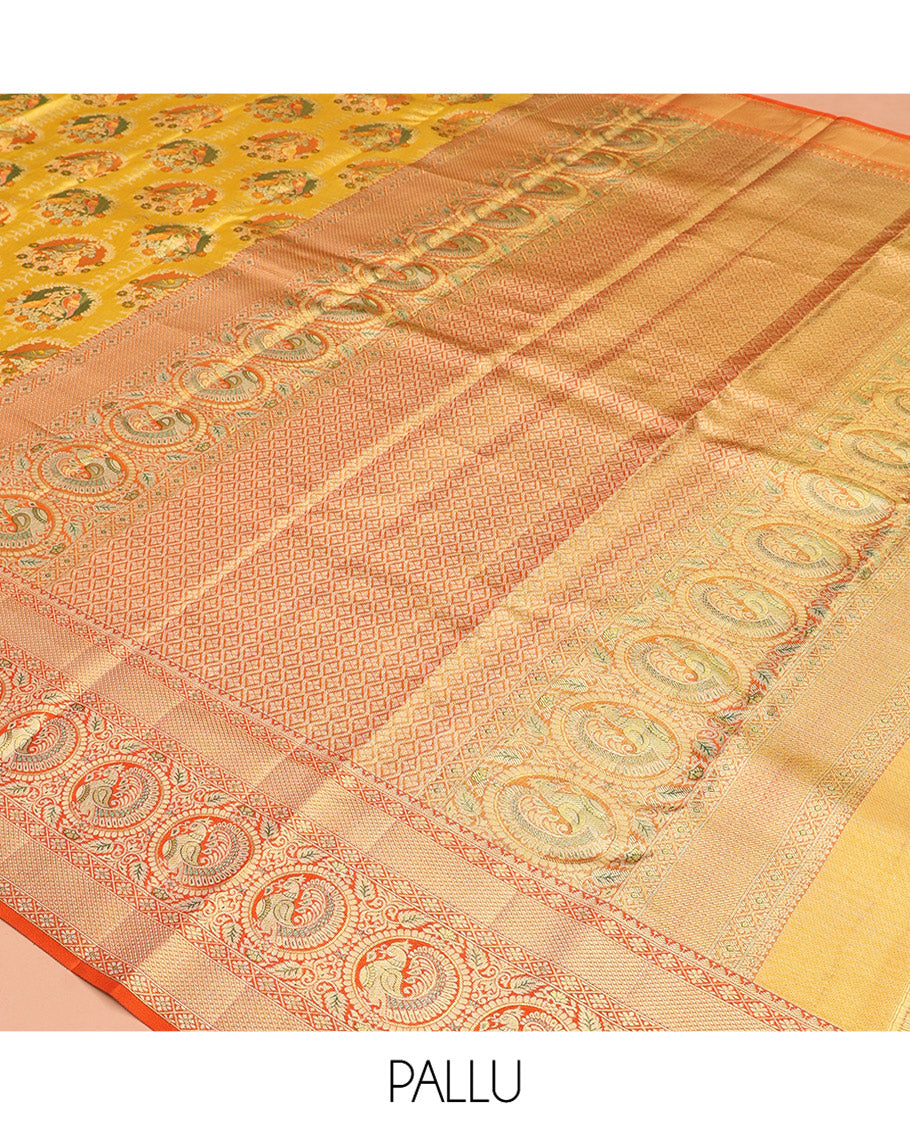 Yellow Kanchipuram Tissue Silk Saree