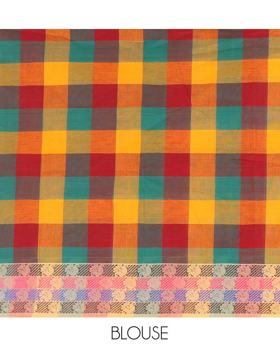 Multi-Color Chettinad Cotton Half-Saree