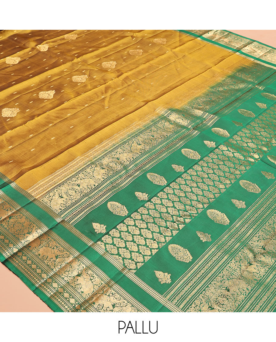 Mustard Mayuri Lite Silk Mix Saree