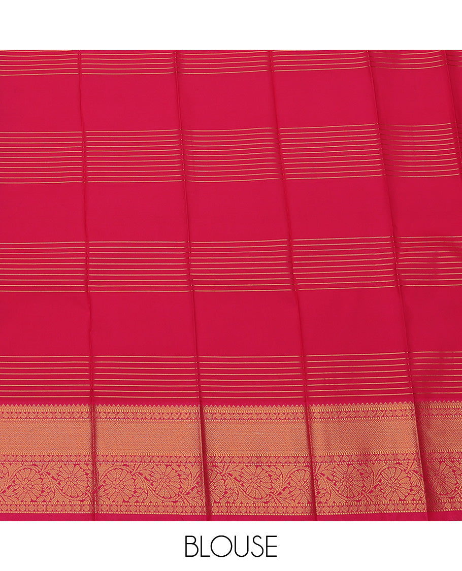 Purple Budget Silk Saree, Enriched with Zari Butta Enclosed Checks On Its Body, Complemented by Contrast Traditional Zari Designs Woven Border, Grand Jaal Pallu and Paired with a Contrast Blouse
