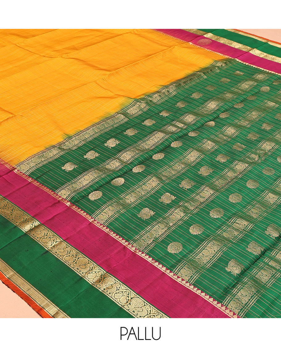 Yellow Mayuri Soft Silk Saree