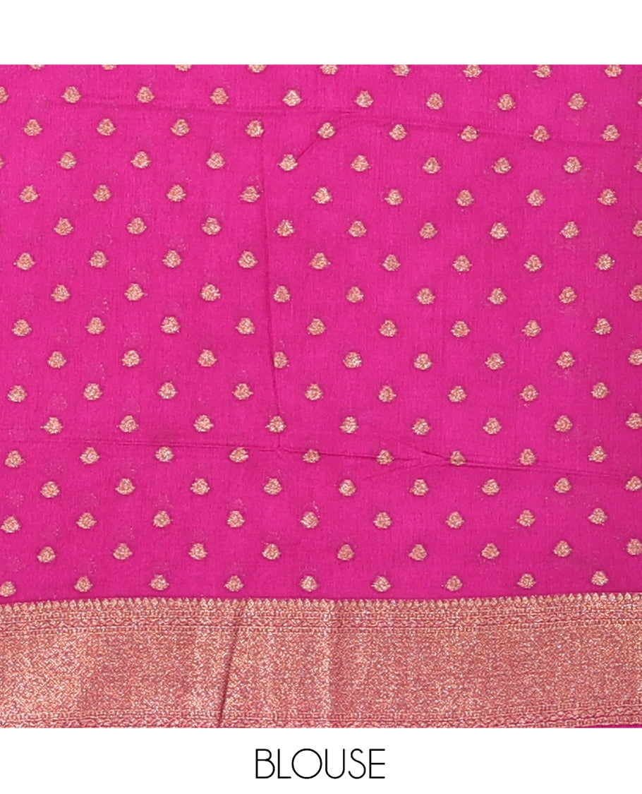 Magenta Fancy Crepe Saree