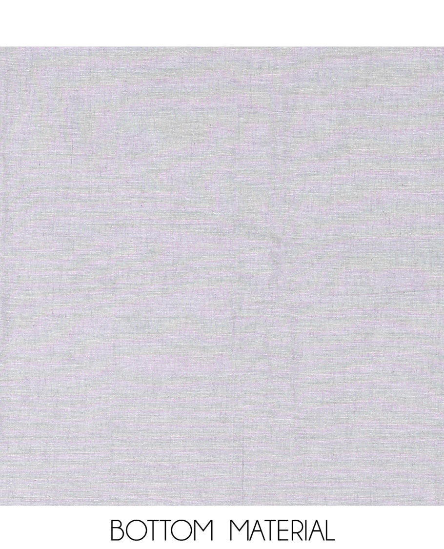 Grey Material Chudidhar Set Featuring Delicately Ikkat Woven Handloom Cotton Top, Plain Cotton Bottom, and Handloom Cotton Ikkat Textured Dupatta