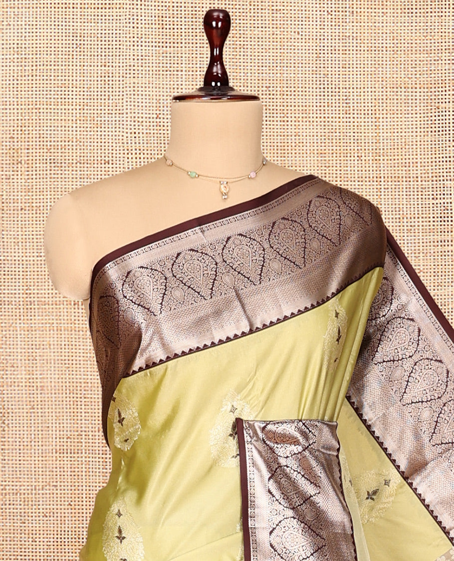 Green Zari Buttas Gift Saree