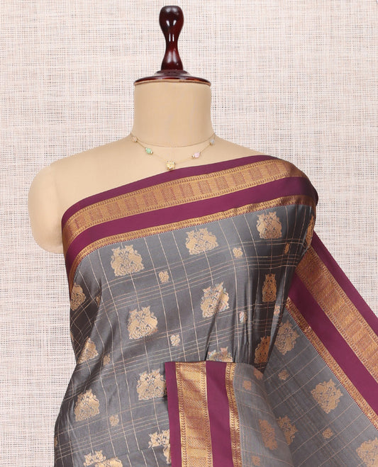 Grey Budget Silk Saree