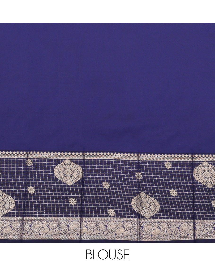 Red Budget Silk Saree, Beautifully Bedecked with Jhumki Zari Buttas All Over Its Body, Complemented by Contrast Traditional Zari Designs Woven Border, Grand Jaal Pallu and Paired with a Contrast Blouse