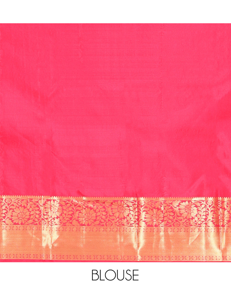 Red Floral Kanchipuram Wedding Silk Saree