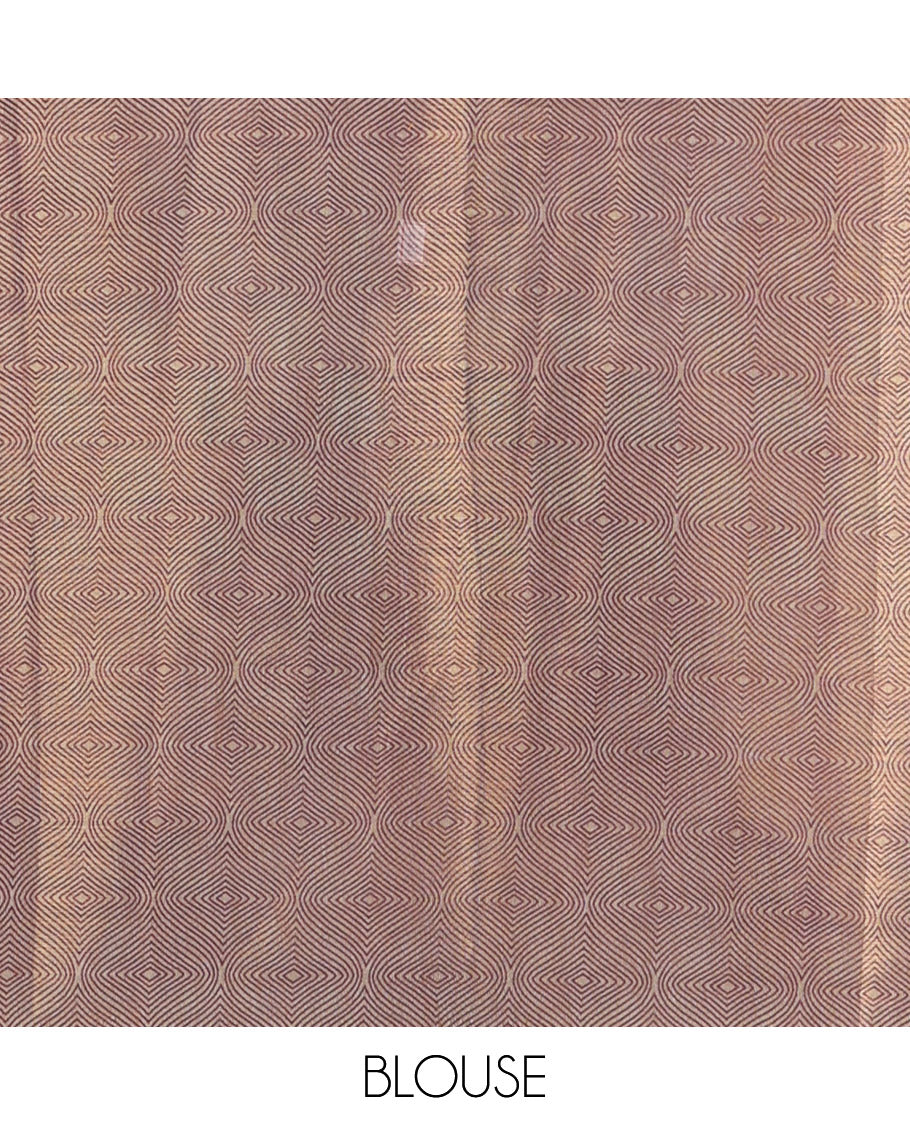 Blue Tissue Saree, Decorated with Floral Buttas and Mirrorwork, a Self-Border, Ogee Print Pallu, and a Matching Blouse