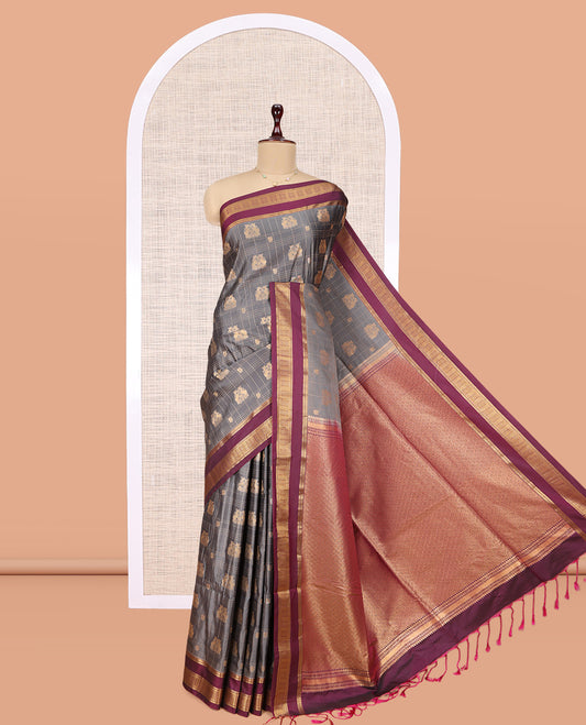 Grey Budget Silk Saree