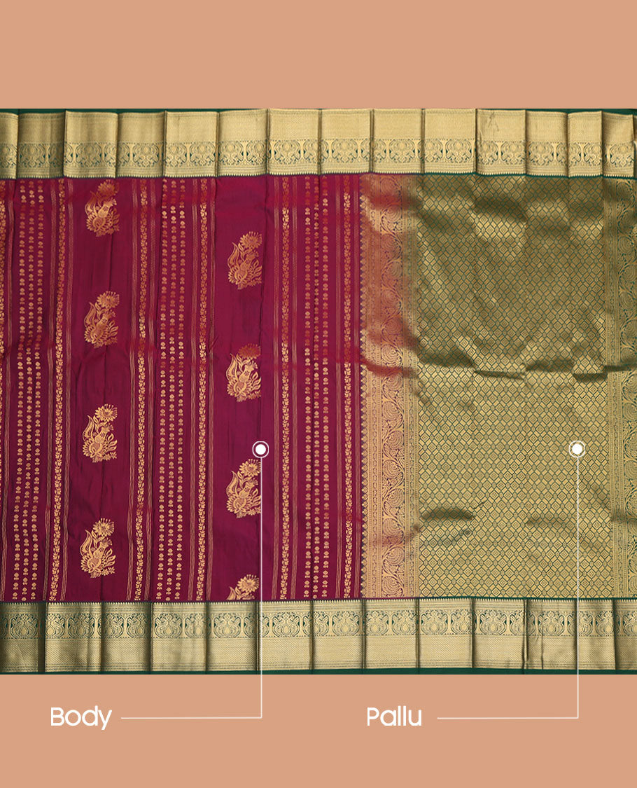 Wine Budget Silk Saree