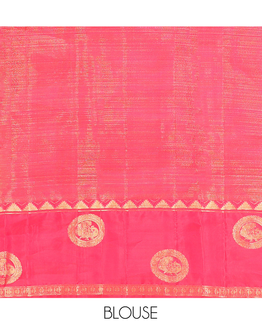 Magenta-Pink Stripes Vasundhara Lite Silk Mix Saree