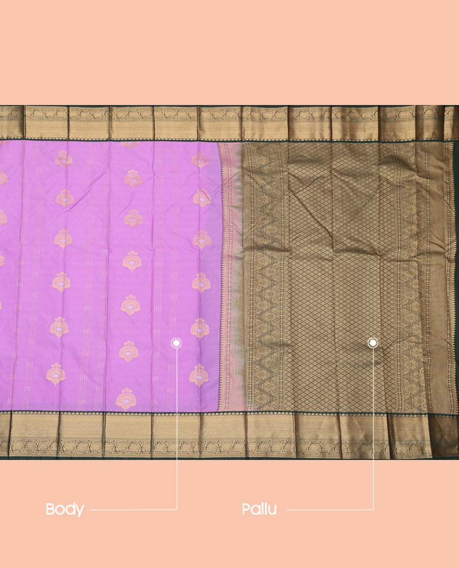 Light Purple Stripes Budget Silk Saree