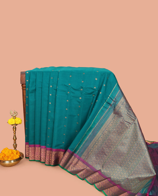 Blue Gadwal Silk Mix Saree