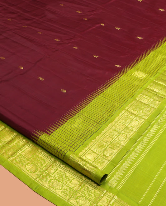 Maroon Kanchipuram Silk Saree