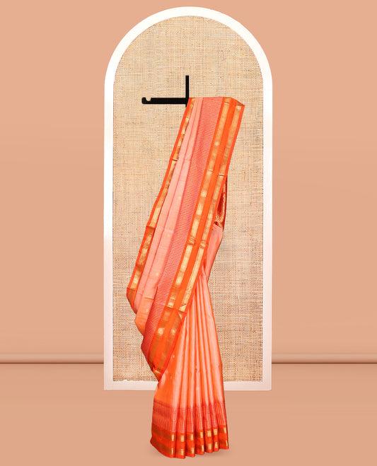 Orange Venkatagiri Silk Saree