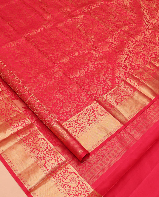 Red Floral Kanchipuram Wedding Silk Saree